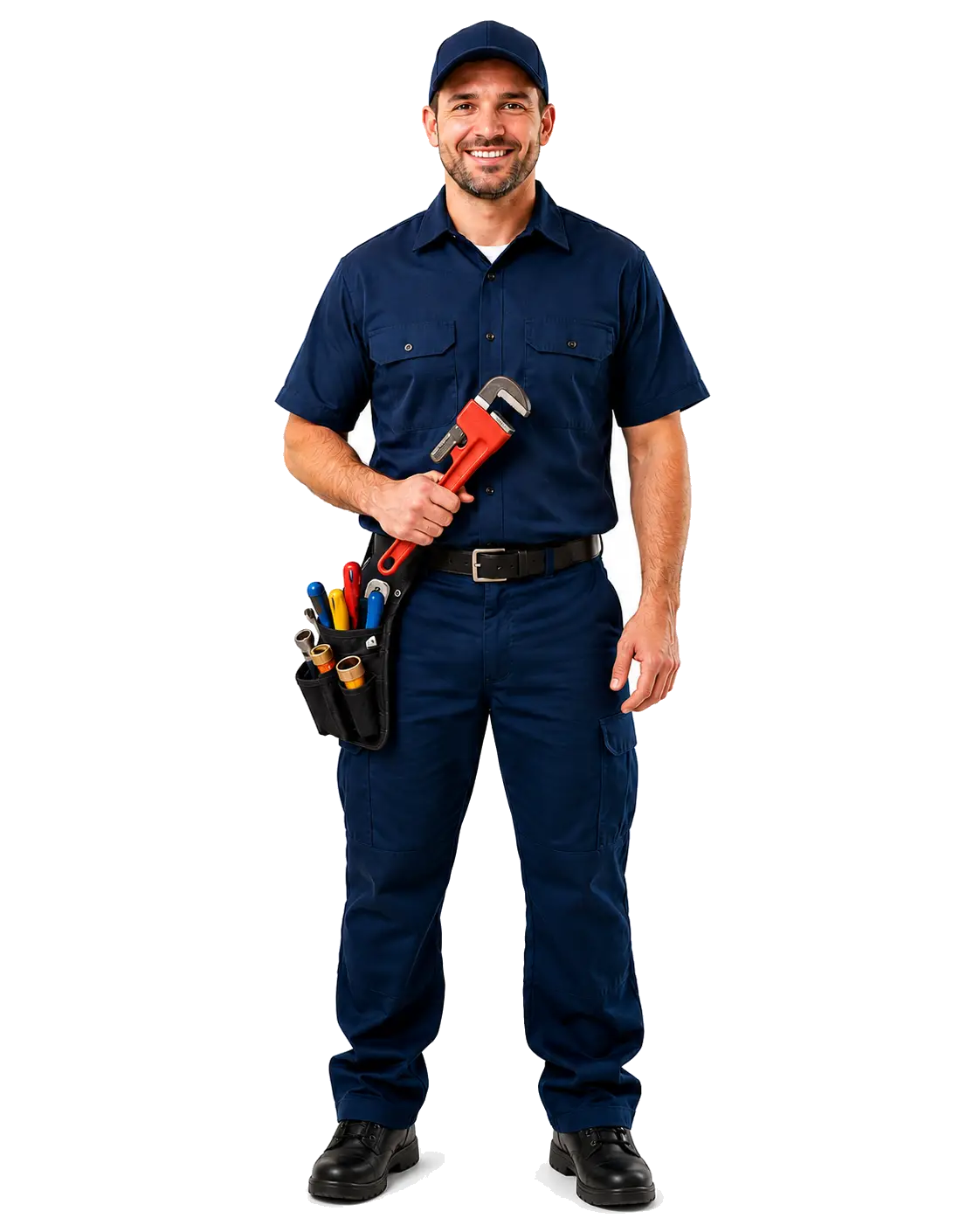 FixProMY — your local plumber in Sentul, Kuala Lumpur Licensed FixProMY plumber in Kuala Lumpur holding a pipe wrench, ready for same-day call-outs from our Sentul base