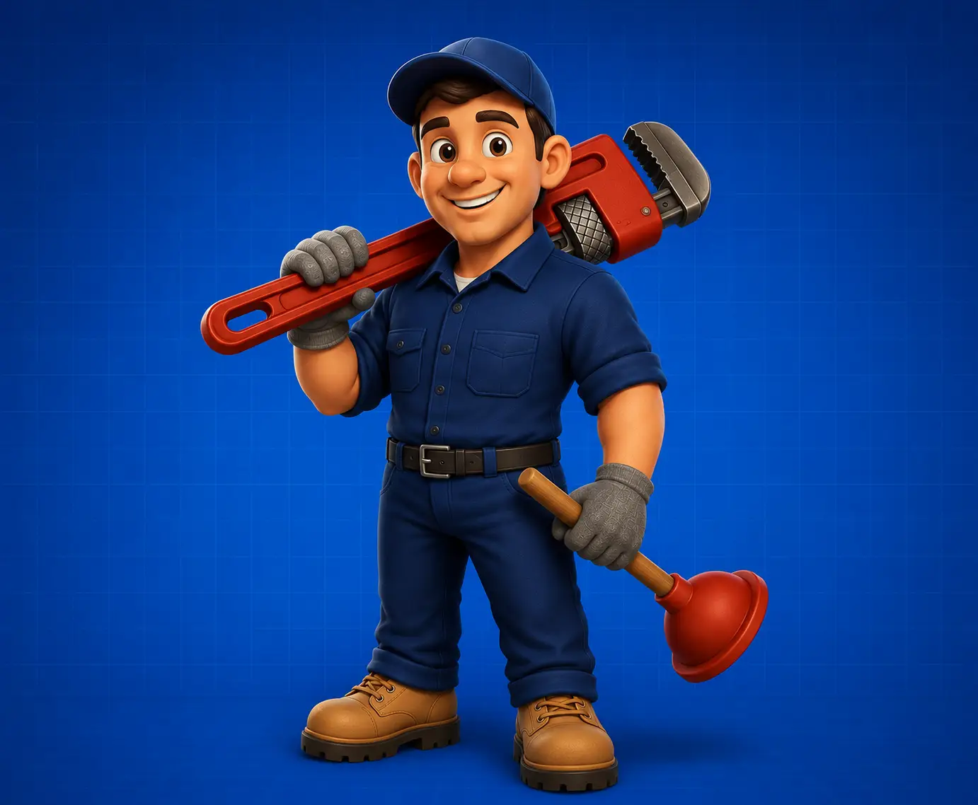 FixProMY — professional plumbing services in Kuala Lumpur FixProMY plumber mascot with a pipe wrench and plunger — professional plumbing services in Kuala Lumpur, 24 jam